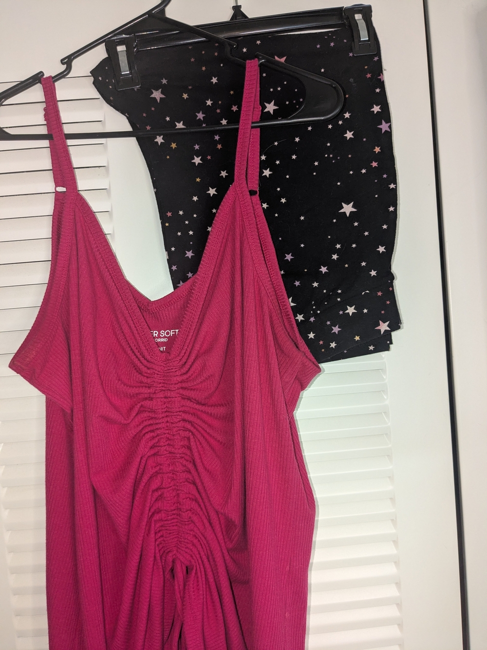torrid Magenta Ruched Ribbed Camisole W/ Star Capris